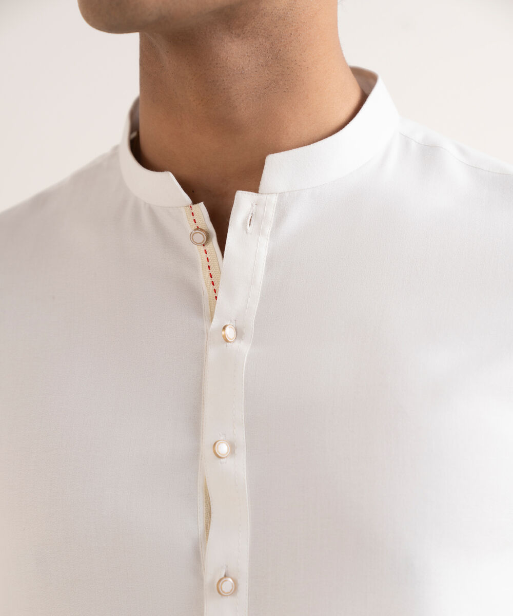 Men's Stitched Premium Wash & Wear White Suit