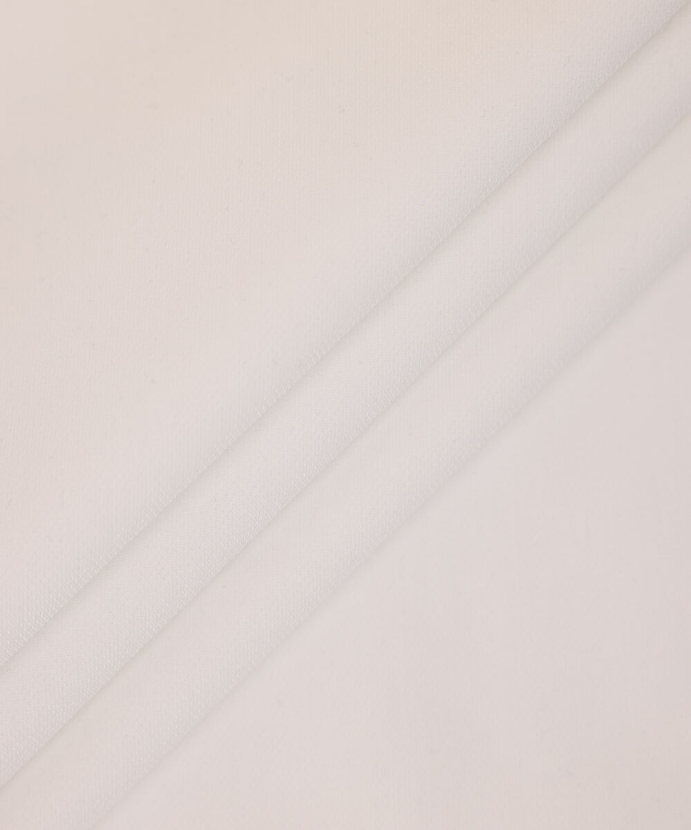 Men's Unstitched Blended Dobby  White Full Suit Fabric