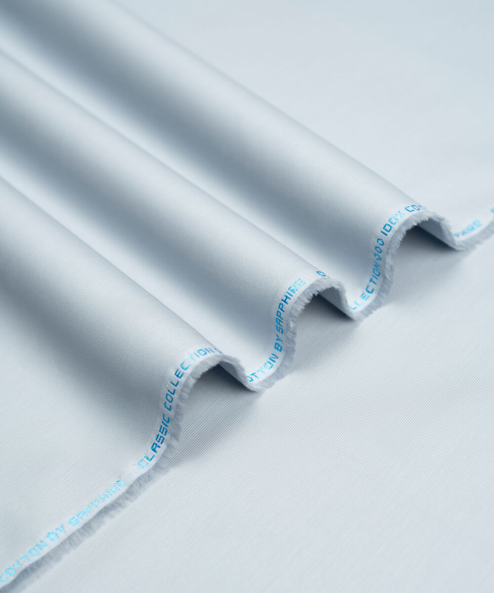 Men's Unstitched Two-Piece Light Grey Cotton Dobby Suit