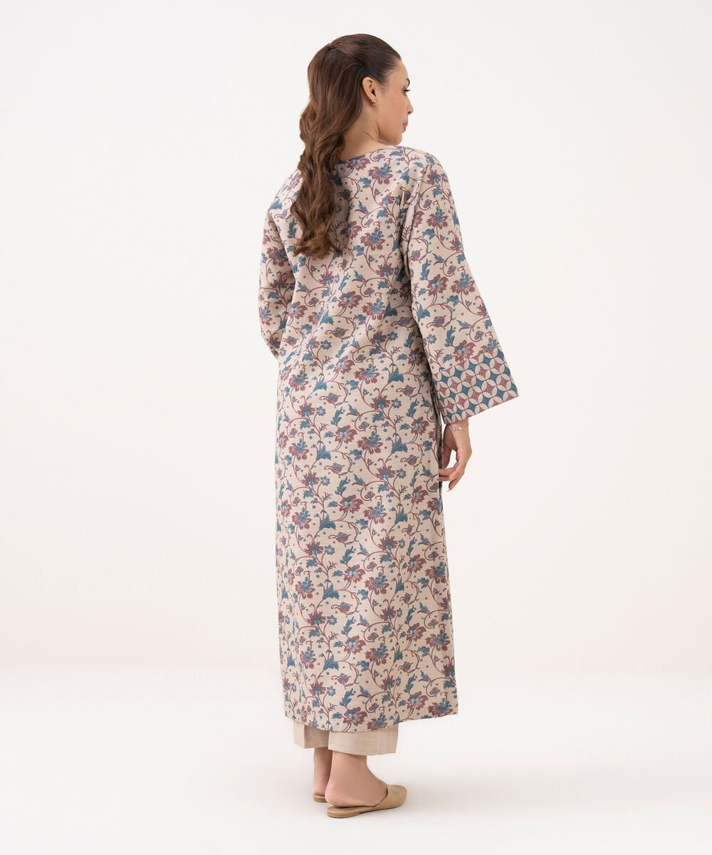 Women's Unstitched Khaddar Printed Multi Shirt