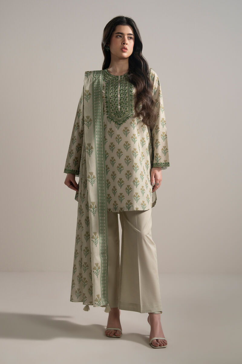 3 Piece - Embroidered Cambric Suit