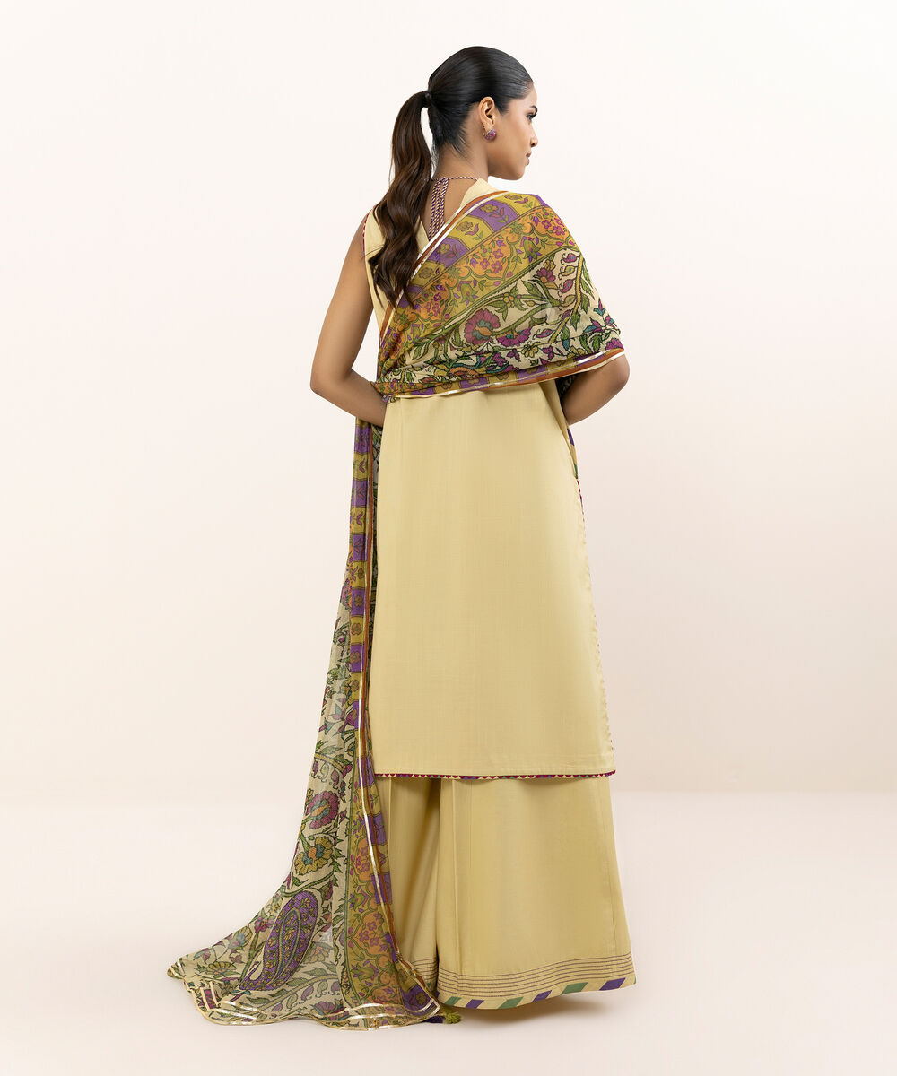 Women's Unstitched Cross Hatch Dyed Three Piece Suit