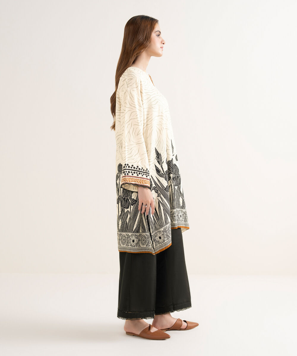 Women's RTW Cotton Viscose Printed Drop Shoulder Multi Shirt