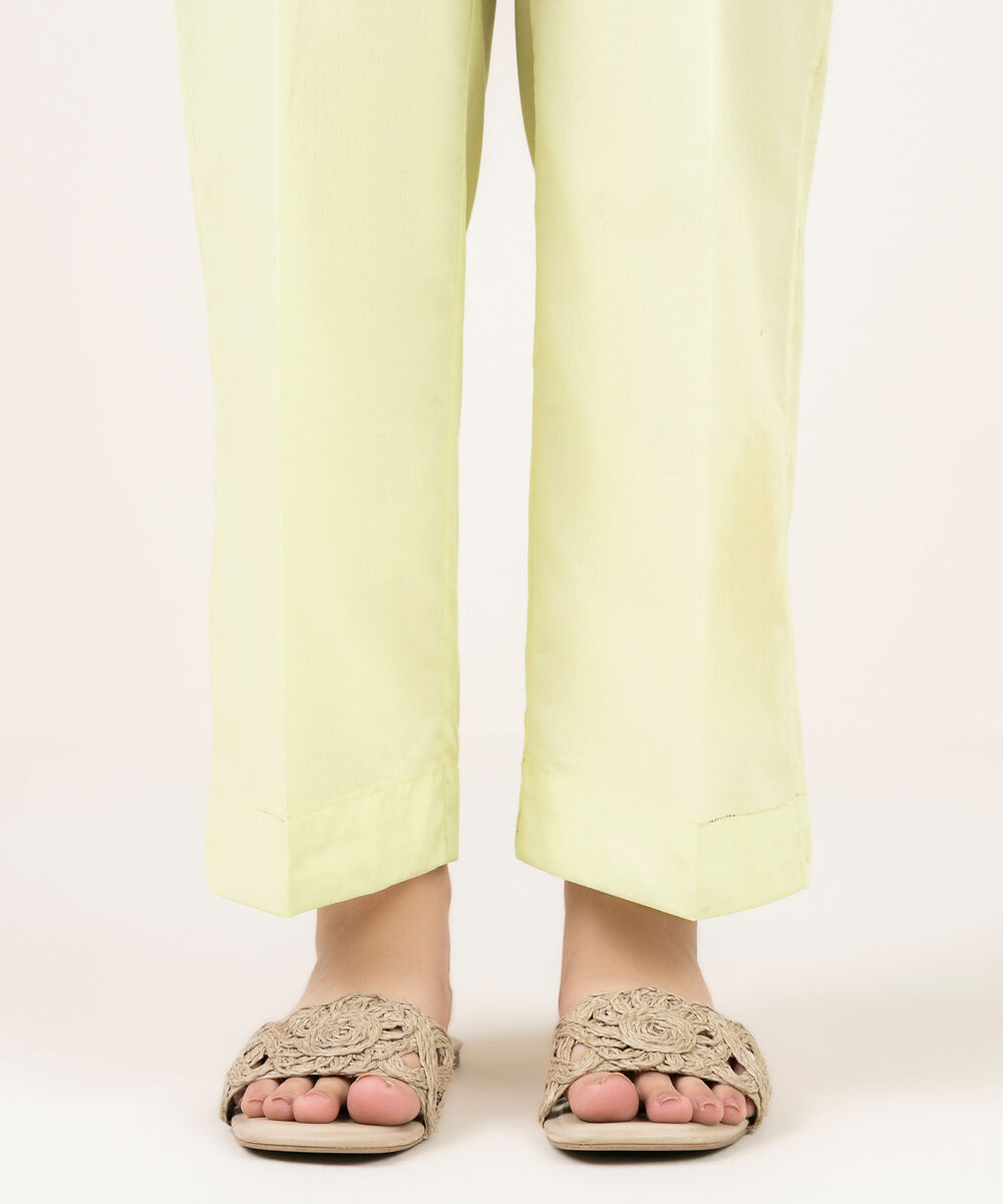 Women's RTW Cambric Solid Mint Green Culottes