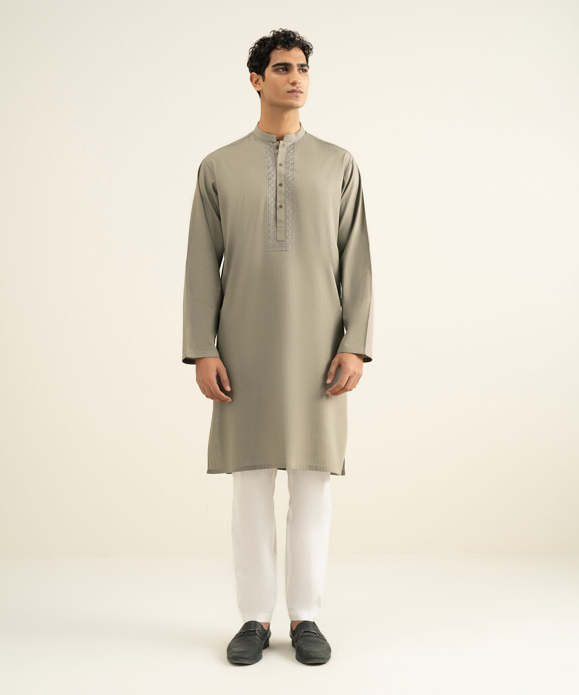 Sapphire - Embroidered Cotton Kurta