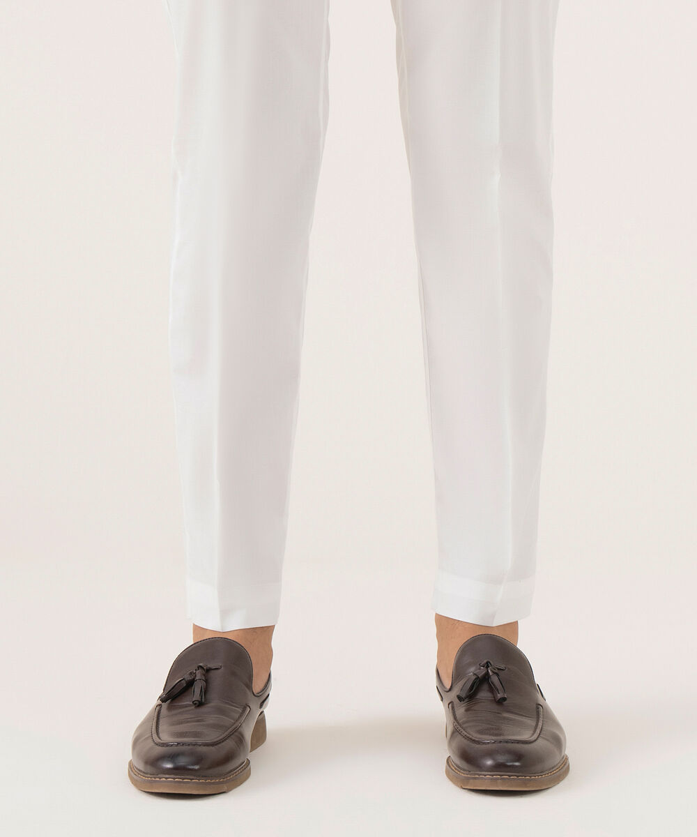 Men's 100% Cotton Plain Off-White Kurta Trouser