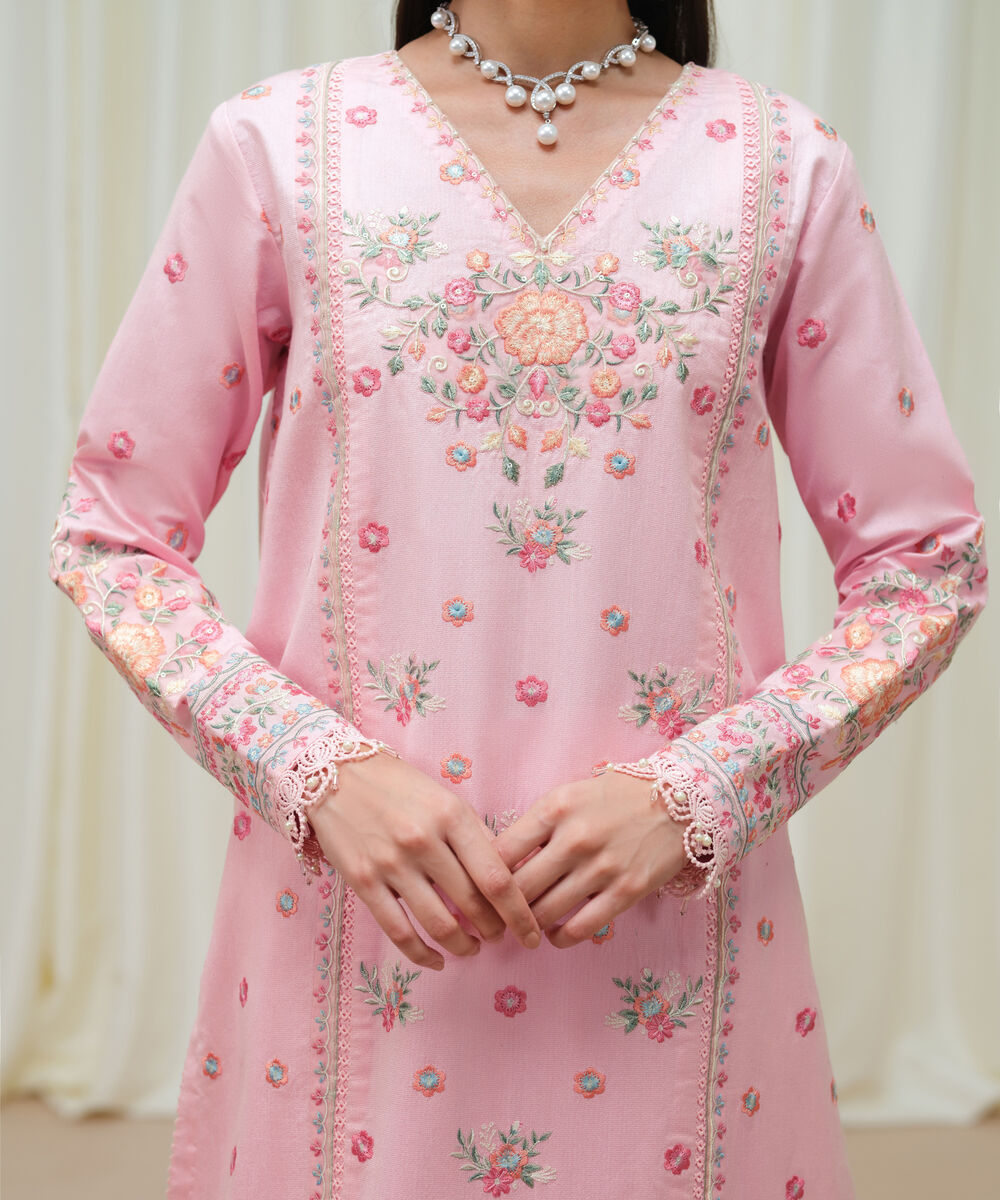 Women's Unstitched Cotton Net Dyed Three Piece Suit