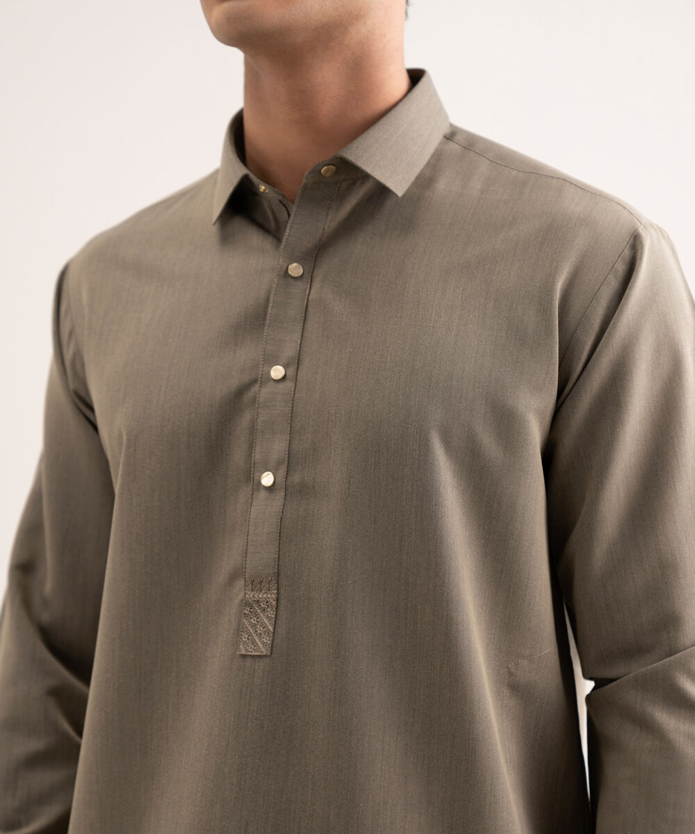 Men'S Stitched Light Brown Luxury Wash And  Wear Suit