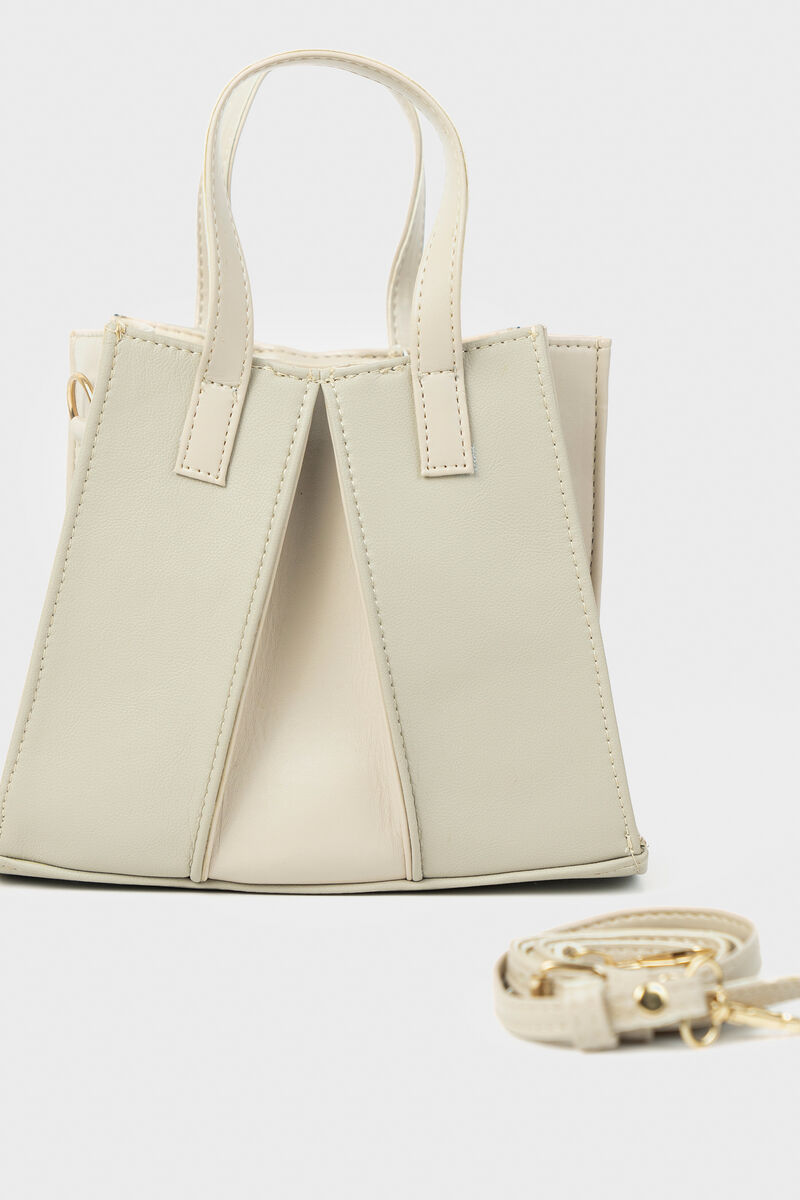 Off White Top Handle Bag