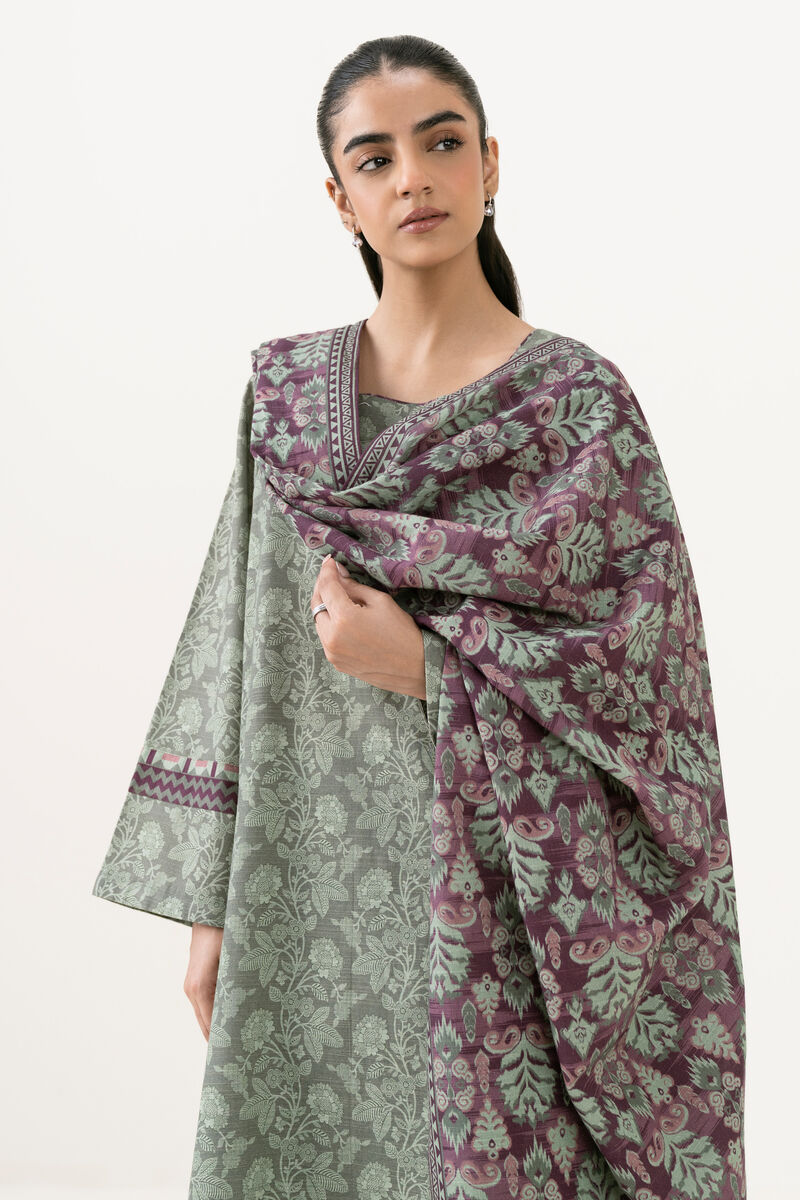 3 Piece - Printed Khaddar Suit