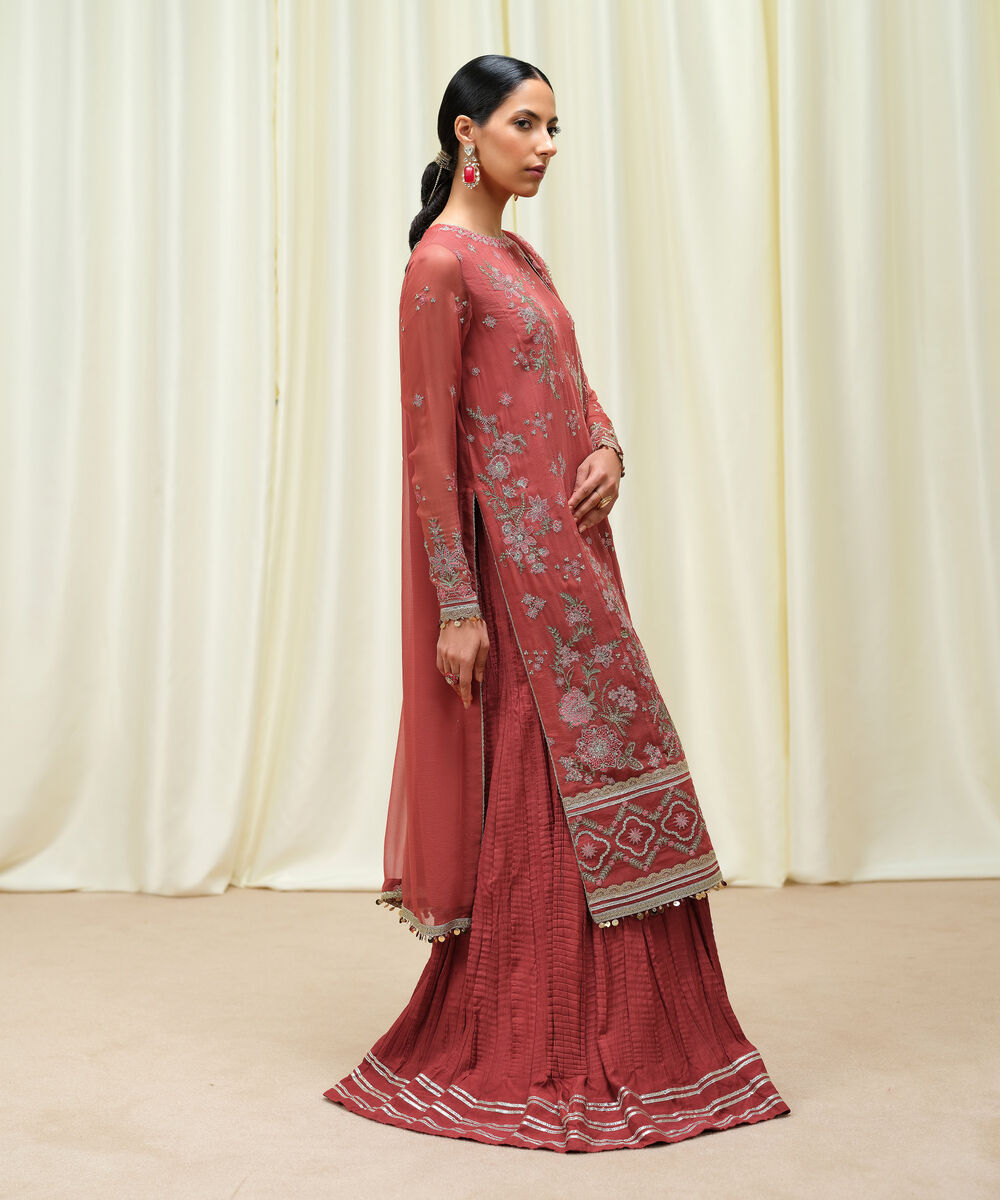 Women's Unstitched Crinkle Chiffon Dyed Three Piece Suit