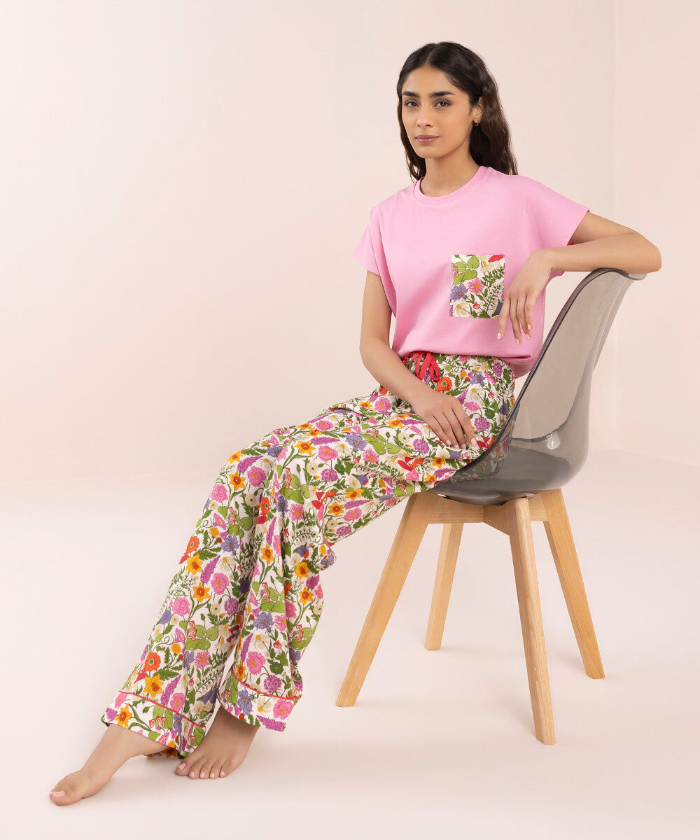 Women's Sleepwear Printed Viscose Trousers