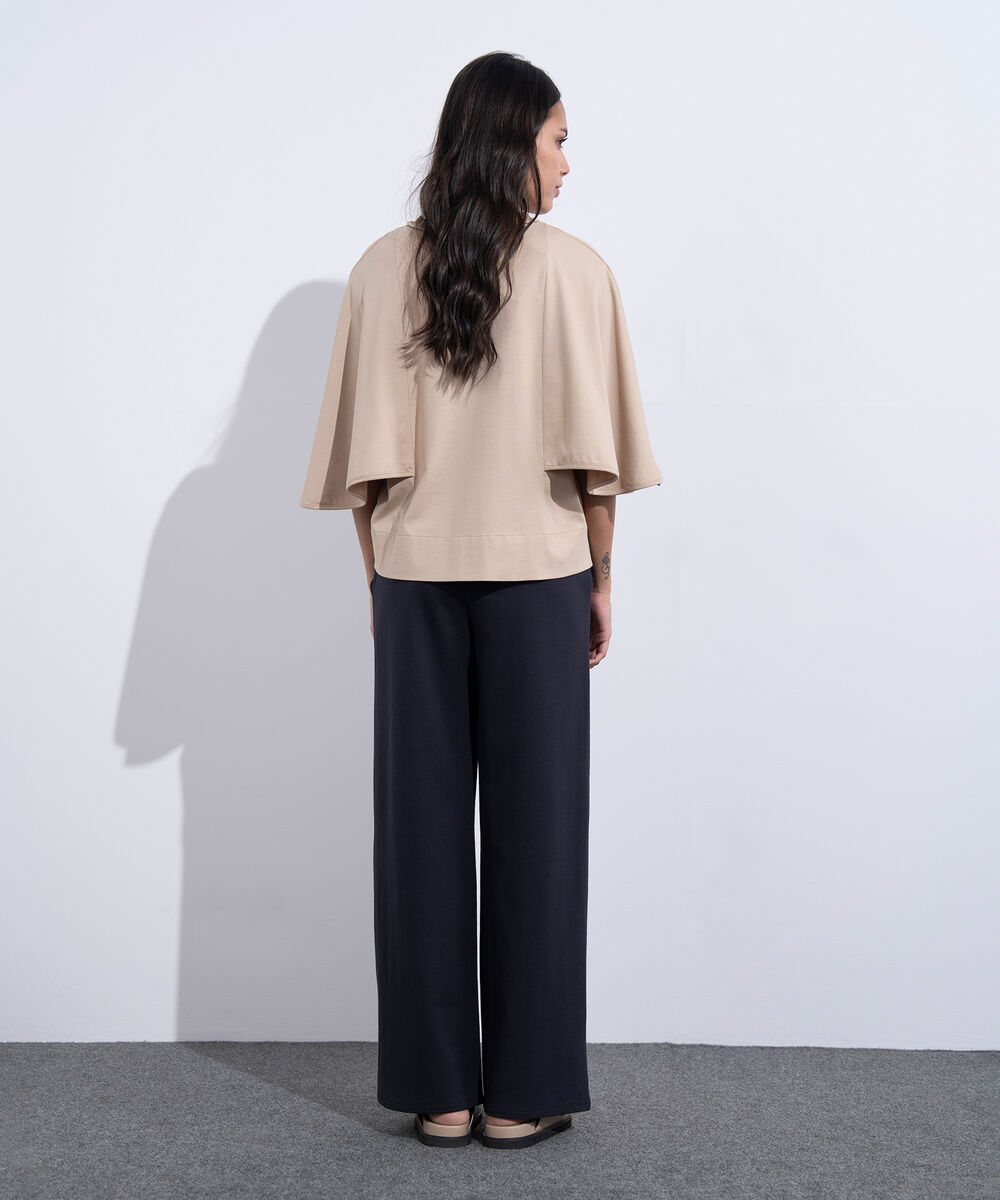 Women's Western Wear Beige Kimono Sleeved T-Shirt