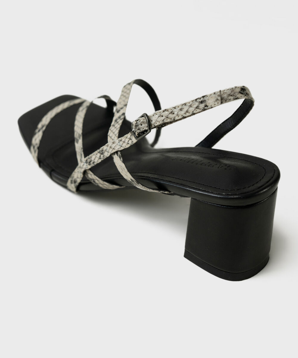 Women's Snake Print Block Heels