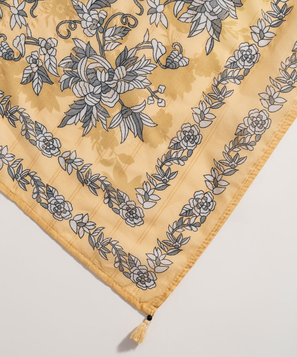 Zari Voile Printed Beige Dupatta