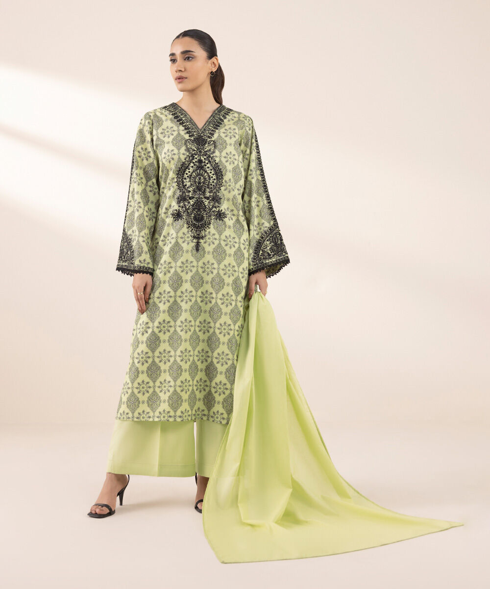 Fine Voile Green Solid Dupatta