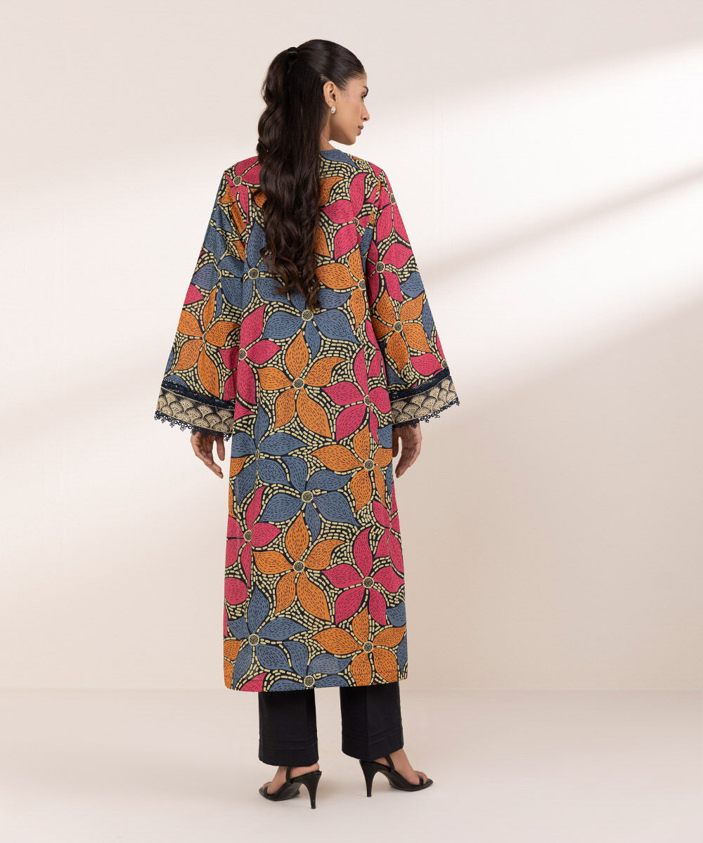 Women's RTW Lawn Multi Embroidered Boxy Shirt