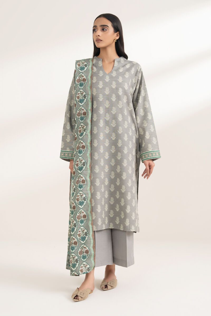 3 Piece - Printed Khaddar Suit