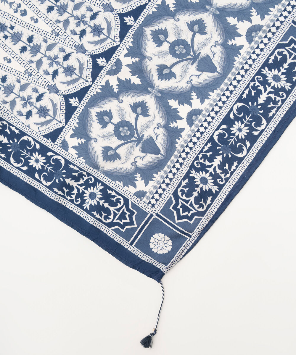 Viscose Linen Printed Blue Dupatta