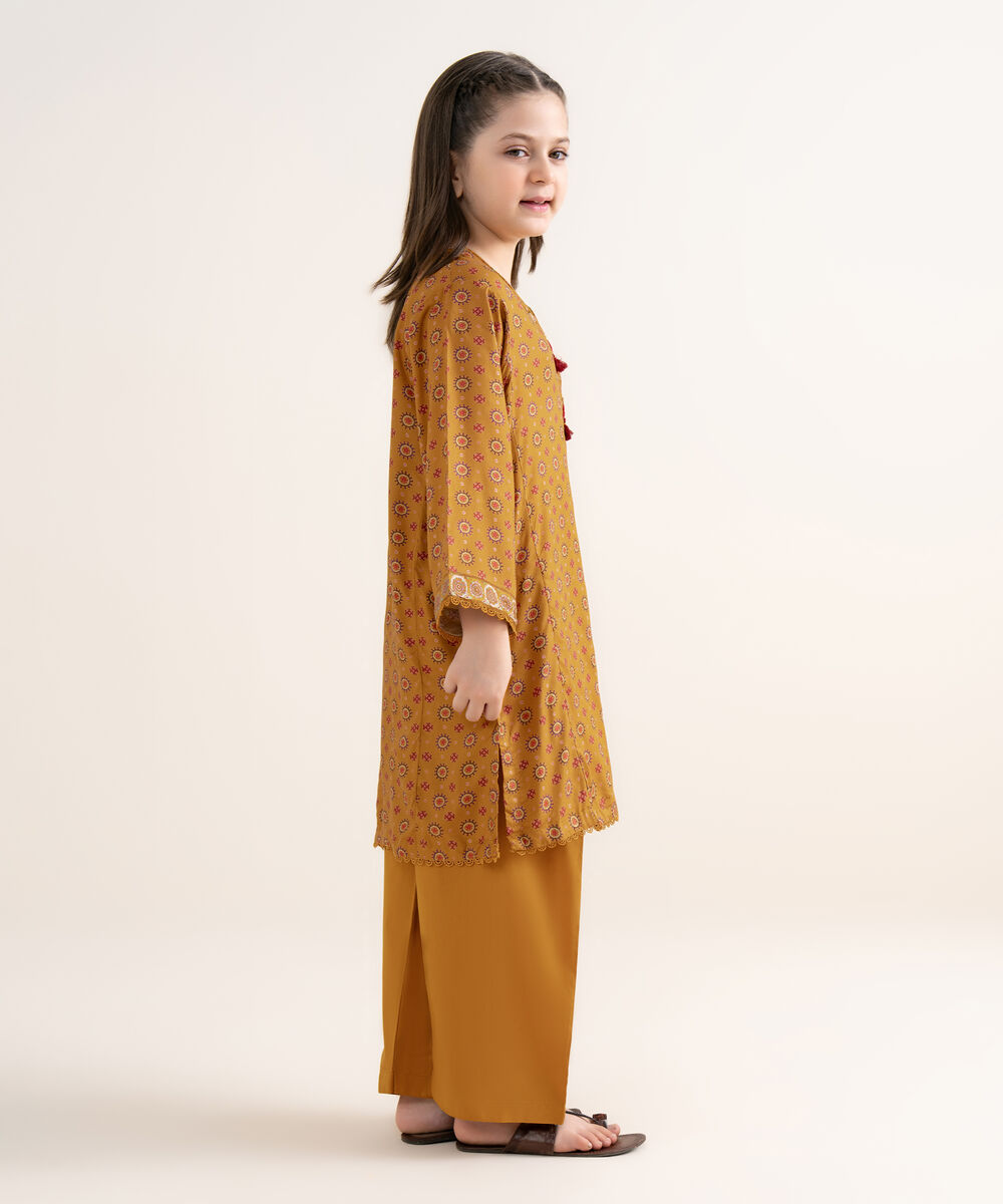 Girls Two Piece Printed Arabic Lawn Suit