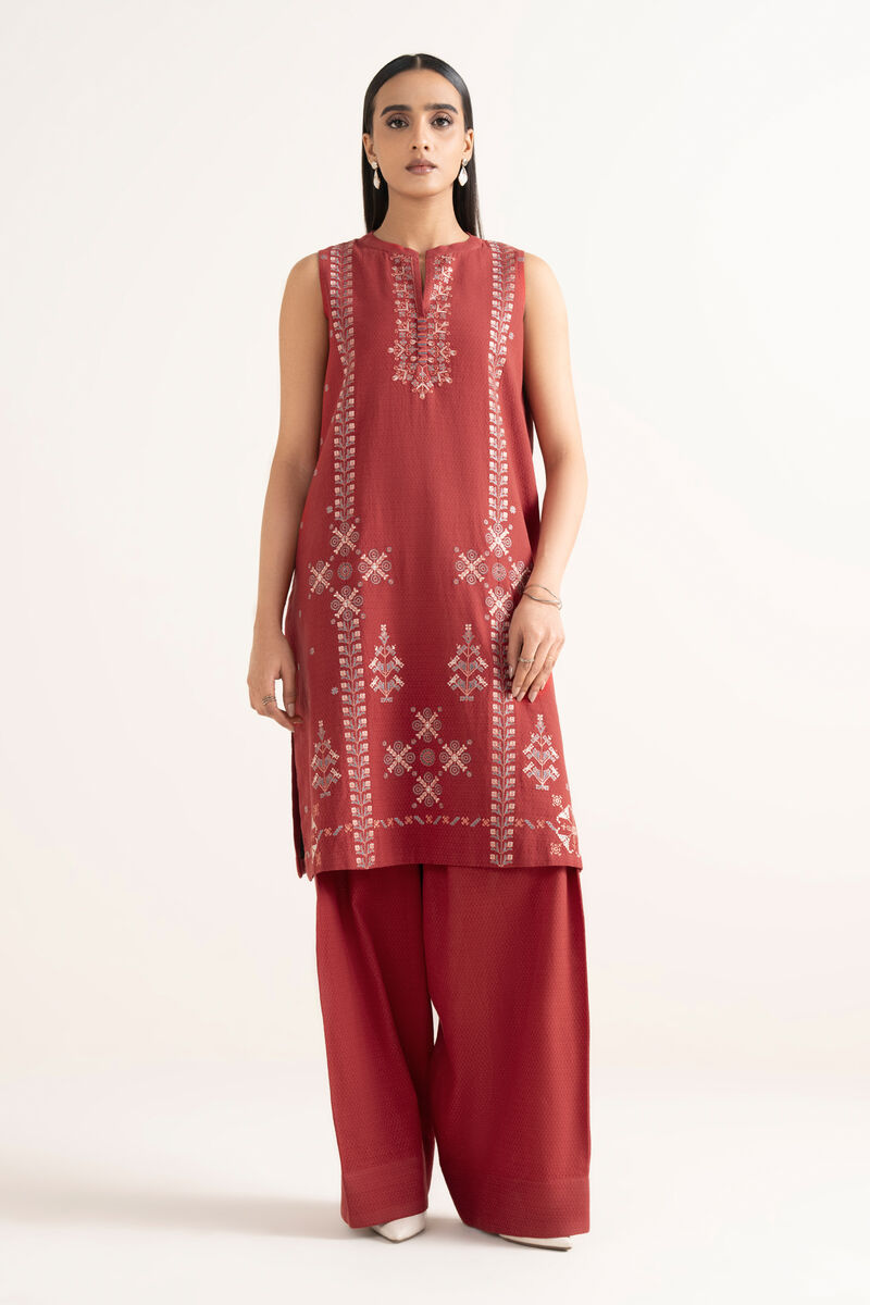 2 Piece - Embroidered Dobby Suit