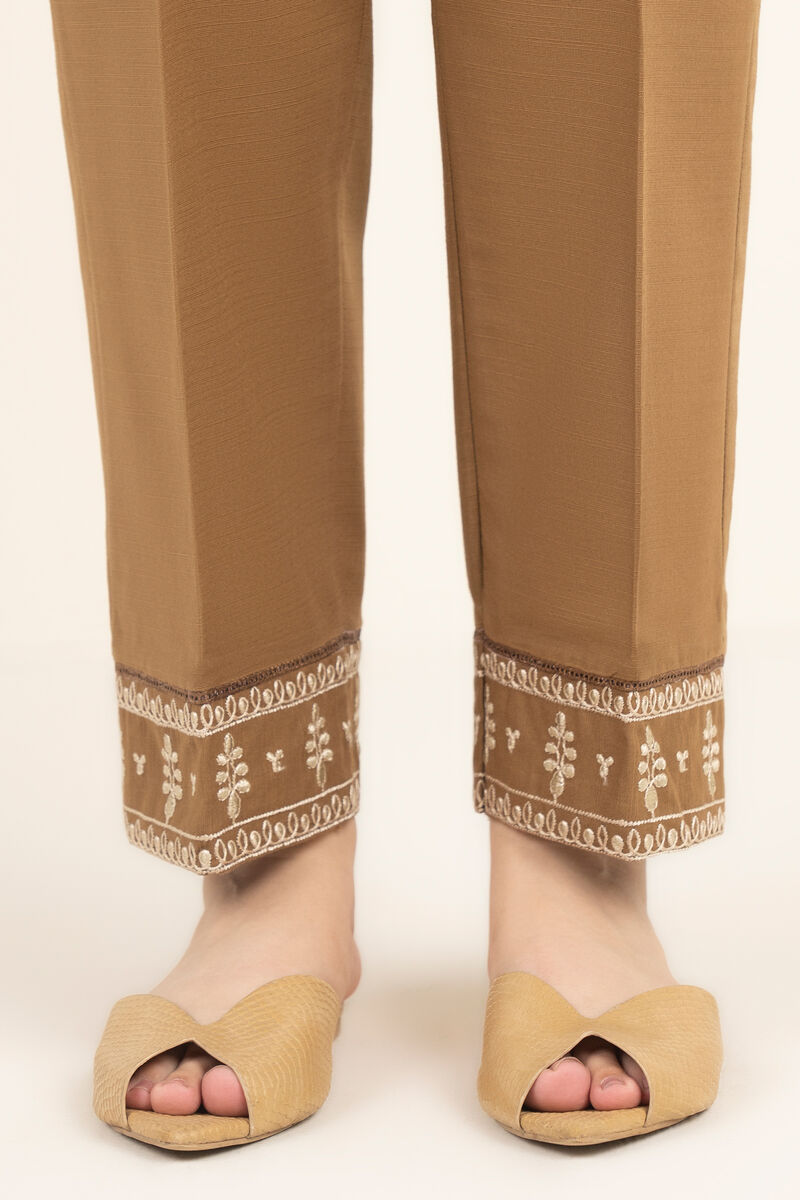 Embroidered Khaddar Straight Pants