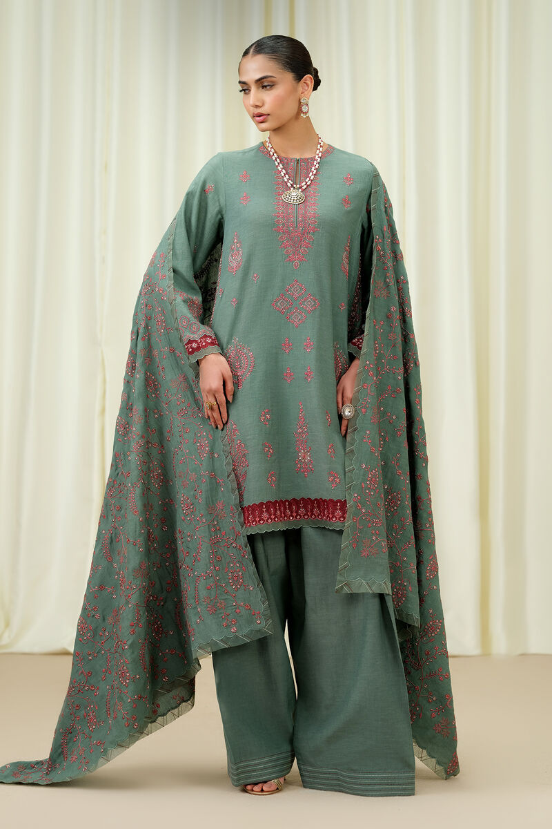 3 Piece - Embroidered Karandi Suit
