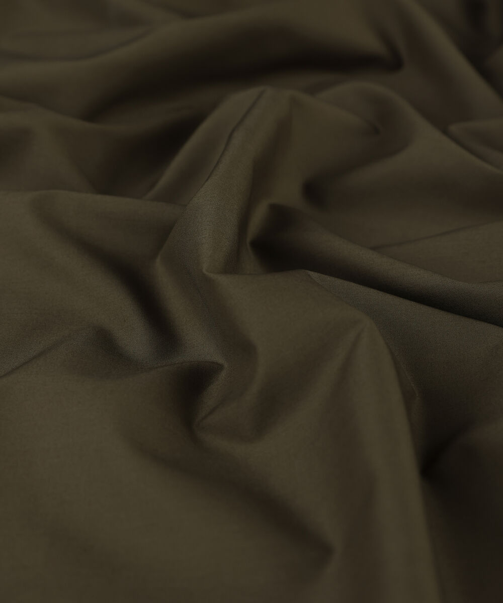 Men Unstitched Cotton Brown Full Suit Fabric