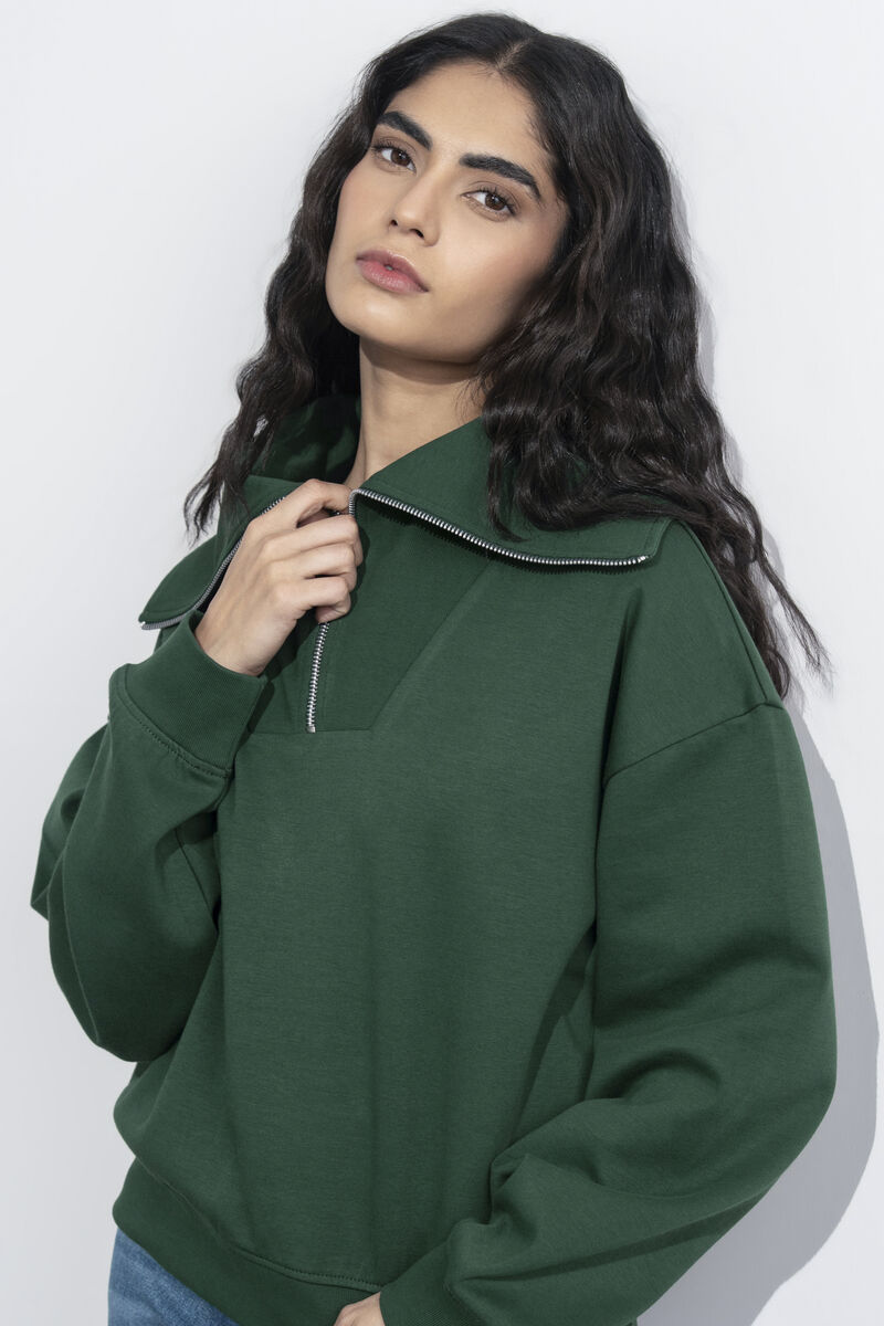 Zip-Up Interlock Sweatshirt
