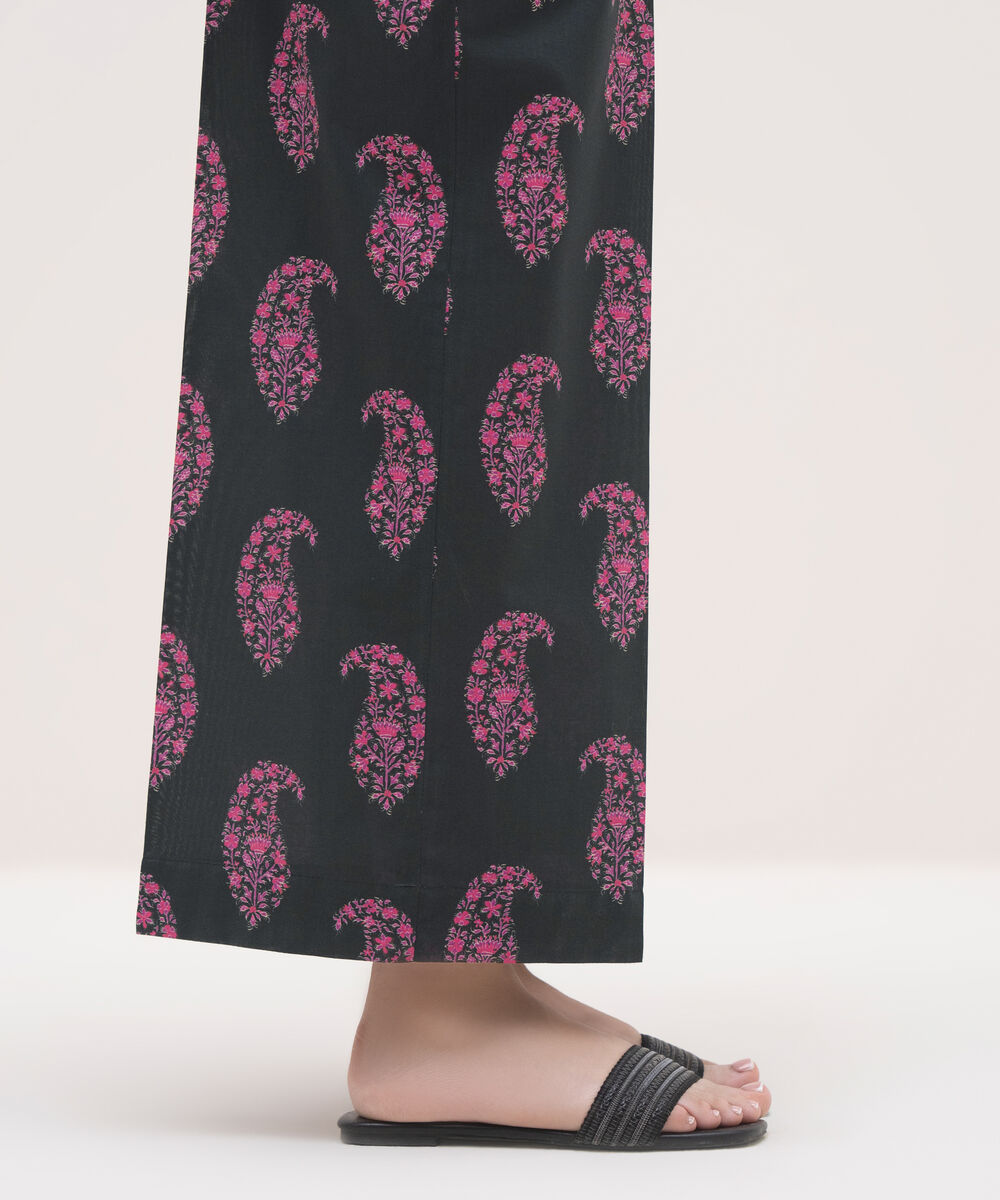 Women's RTW Cambric Black Printed Culottes