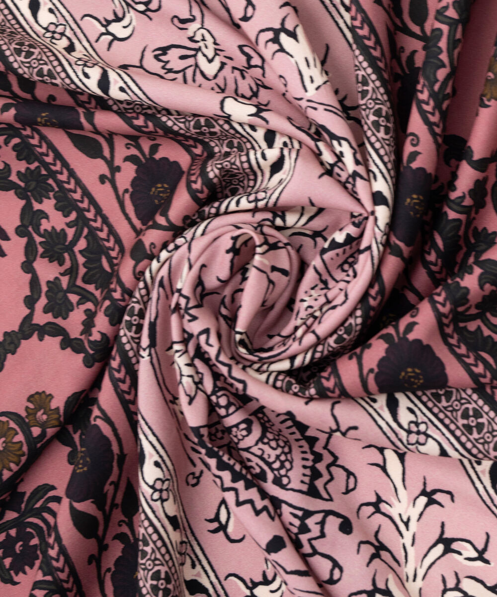 Linen Viscose Printed Pink Dupatta