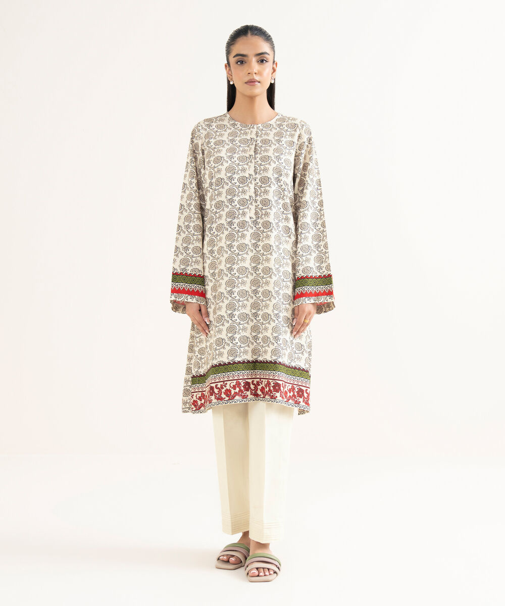 Women's RTW Textured Viscose Printed Straight Multi Shirt