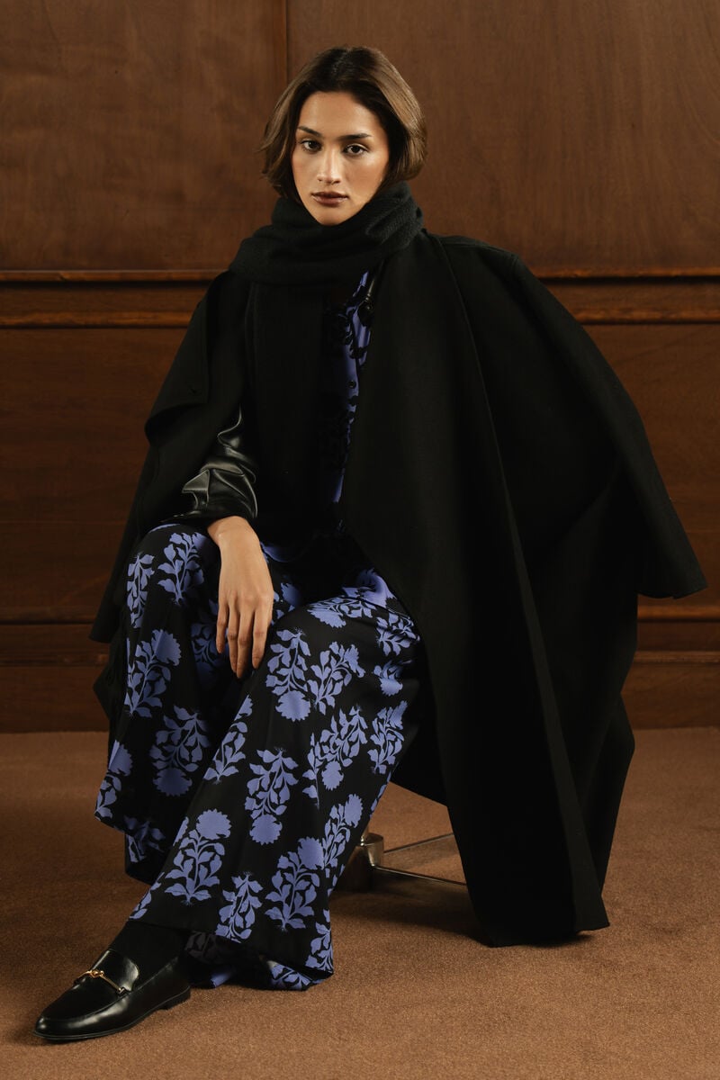 Printed Linen Flared Pants