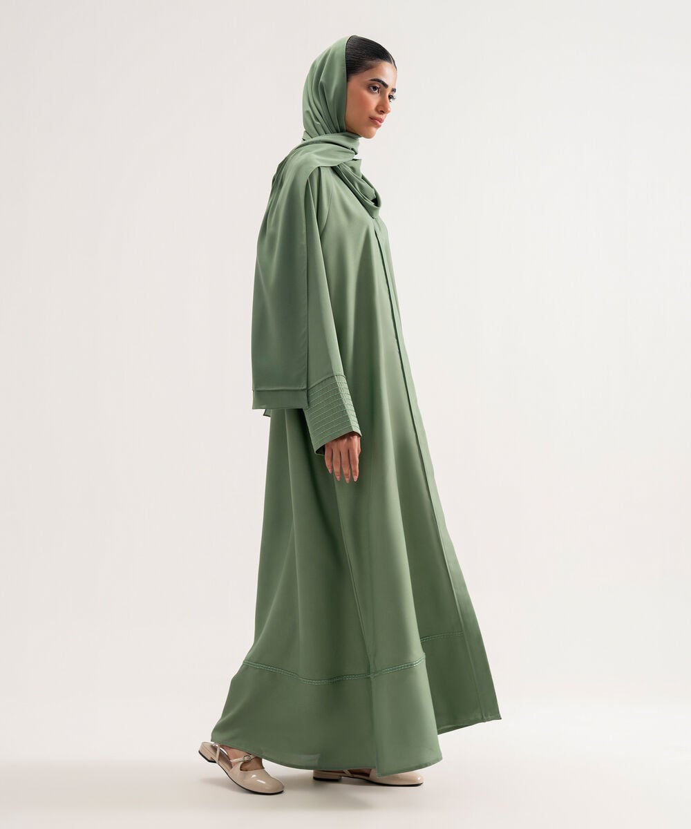 Women's Polyester Mint Green Raglan Abaya Set