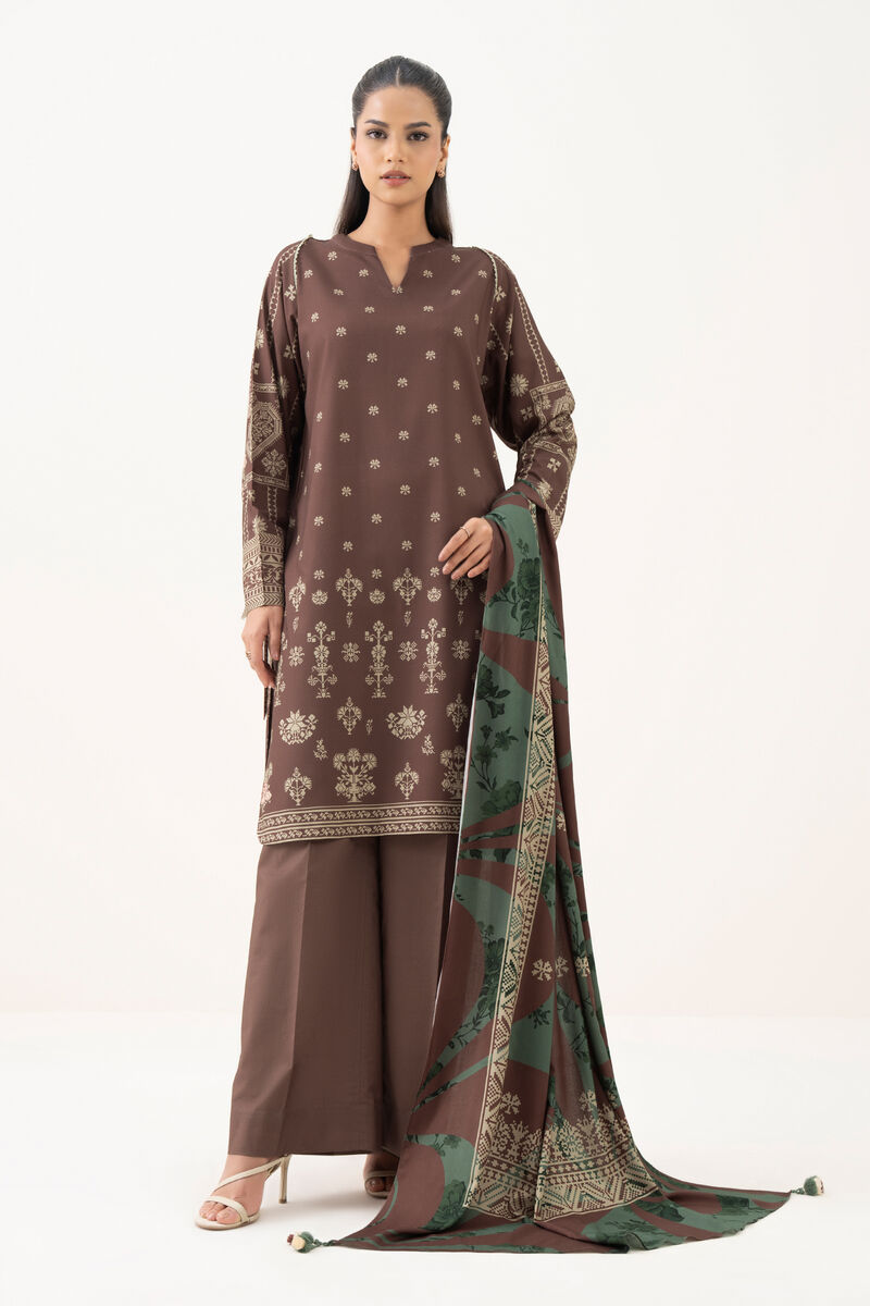 3 Piece - Printed Linen Suit