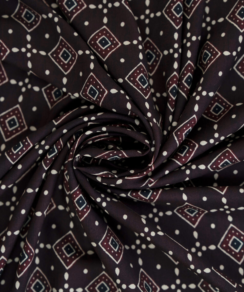 Printed Linen Black Dupatta