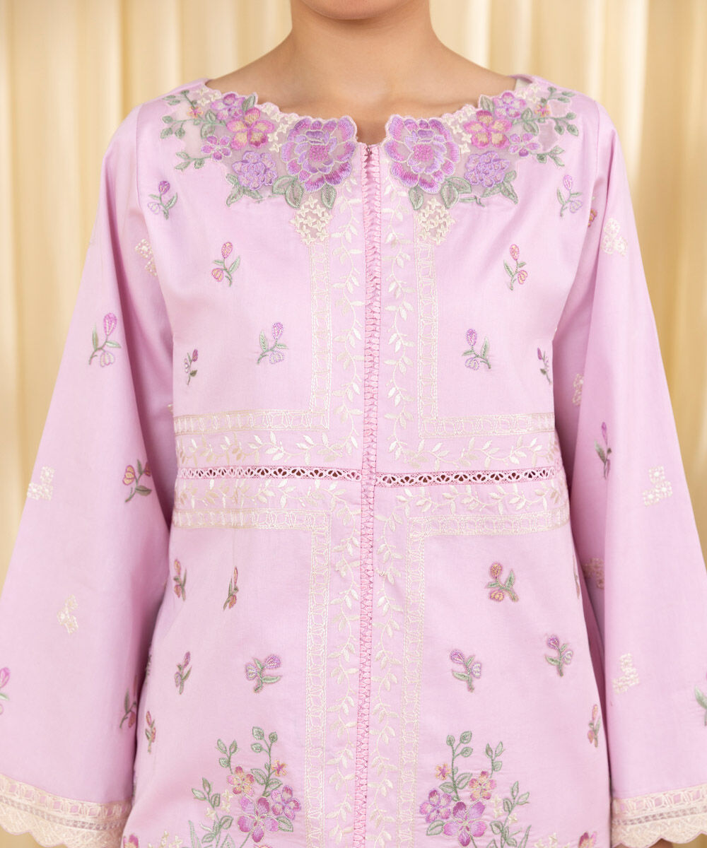 Unstitched Women's Pink Textured Lawn 3 Piece Suit