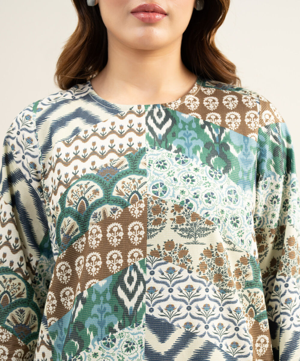 Women's Unstitched Zari Lawn Multi  3 Piece Suit