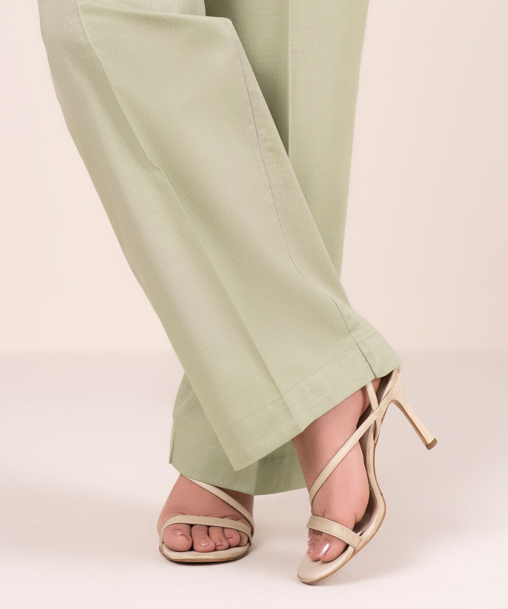 Women's RTW Dobby Solid Green Culottes