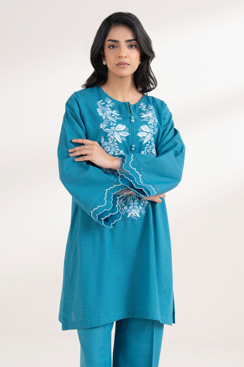 Embroidered Zari Khaddar Shirt