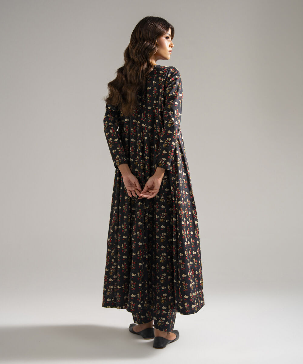 Women's RTW Lawn Printed Black Kalidar
