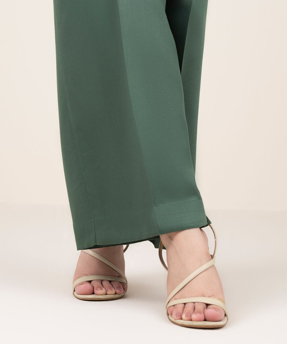 Women's RTW Bedford Solid Green Culottes