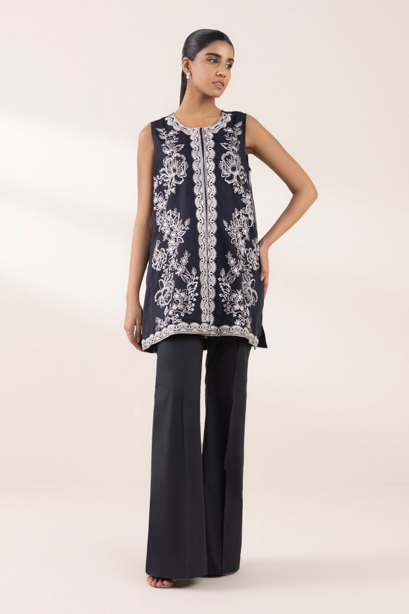 Embroidered Dobby Front-Open Shirt