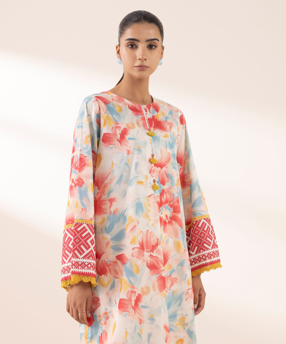 Women's RTW Lawn Multi Printed A-Line Shirt