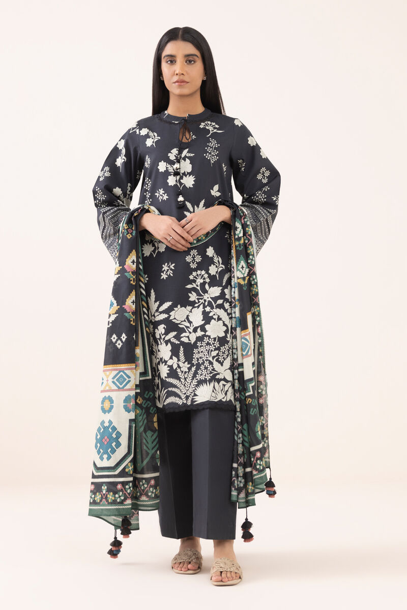 3 Piece - Printed Cotton Suit