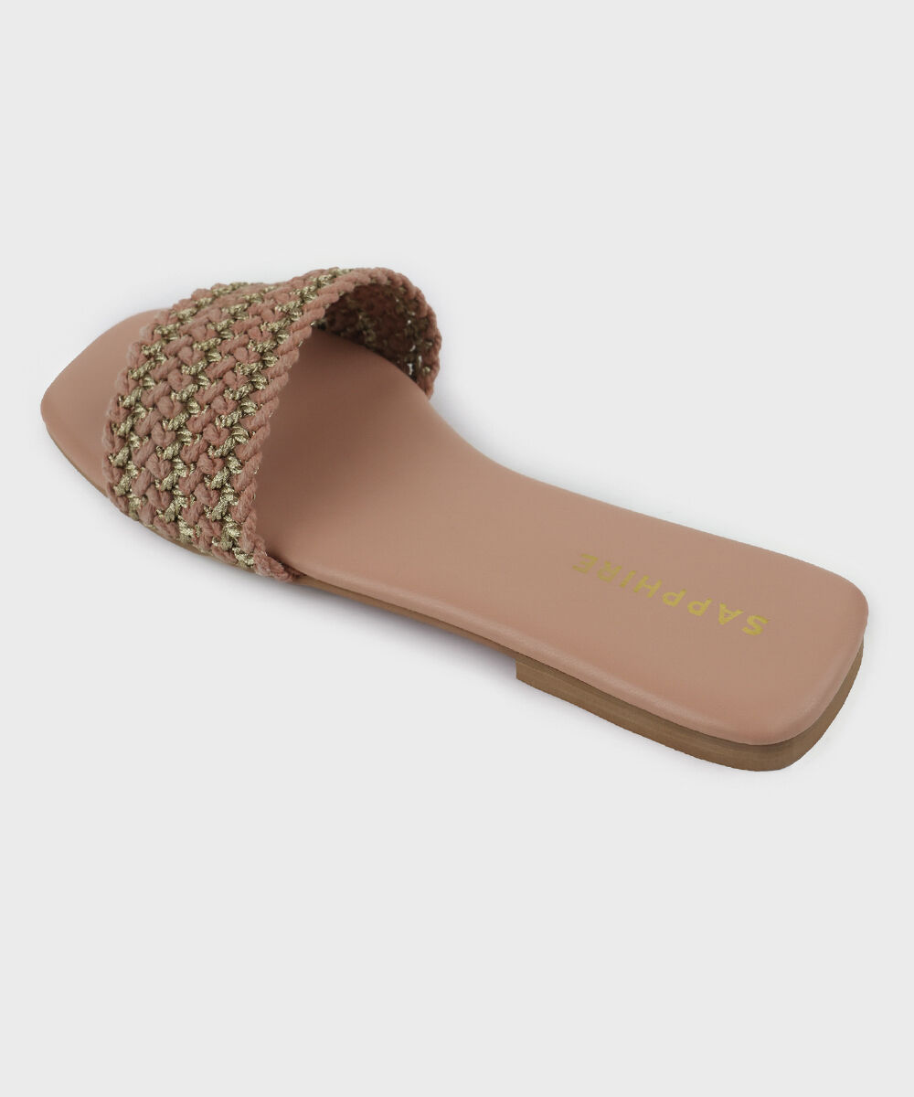 Woman - Pink Pink Weaved Flats