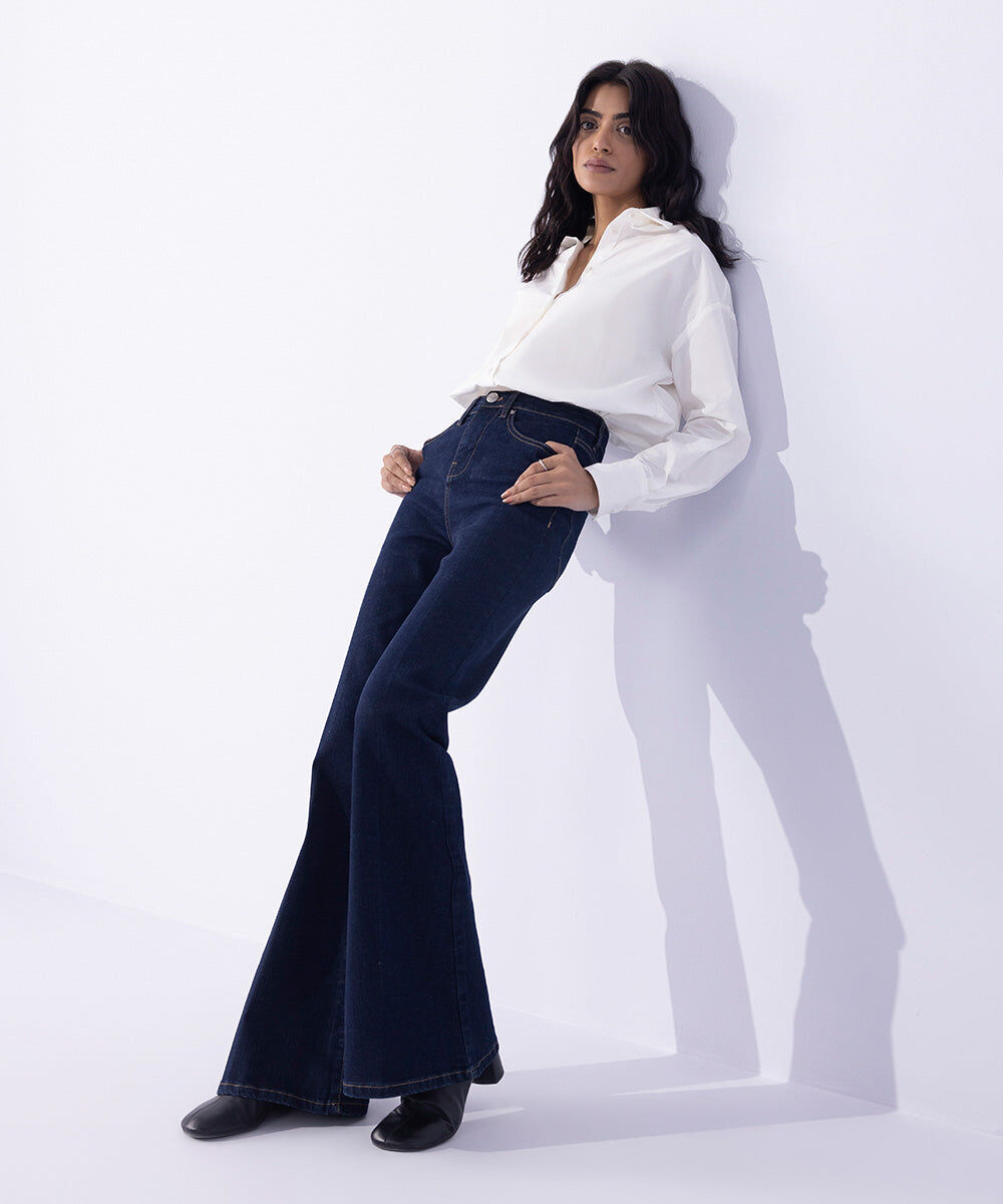 Woman - Blue Flare Fit Denim