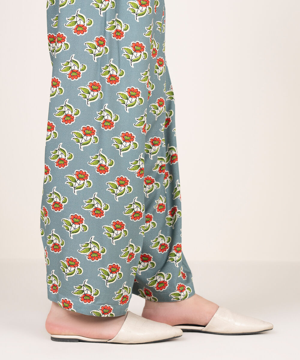 Women's RTW Dobby Printed Grey Shalwar