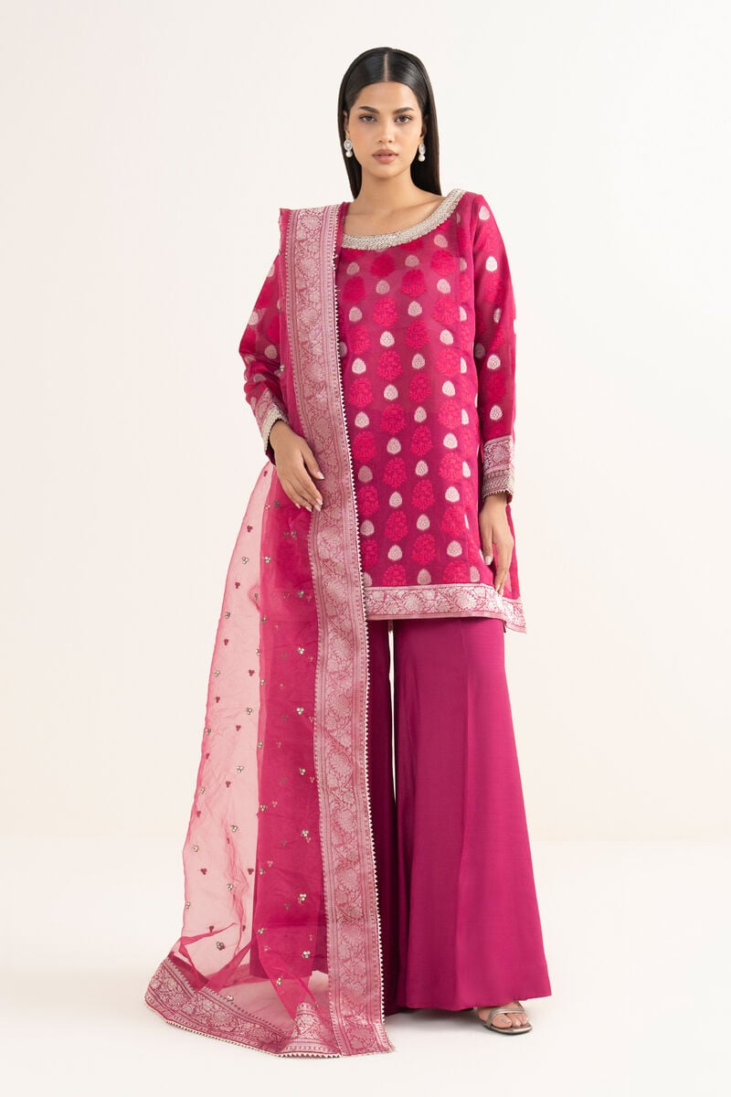 3 Piece - Embroidered Zari Jacquard Suit