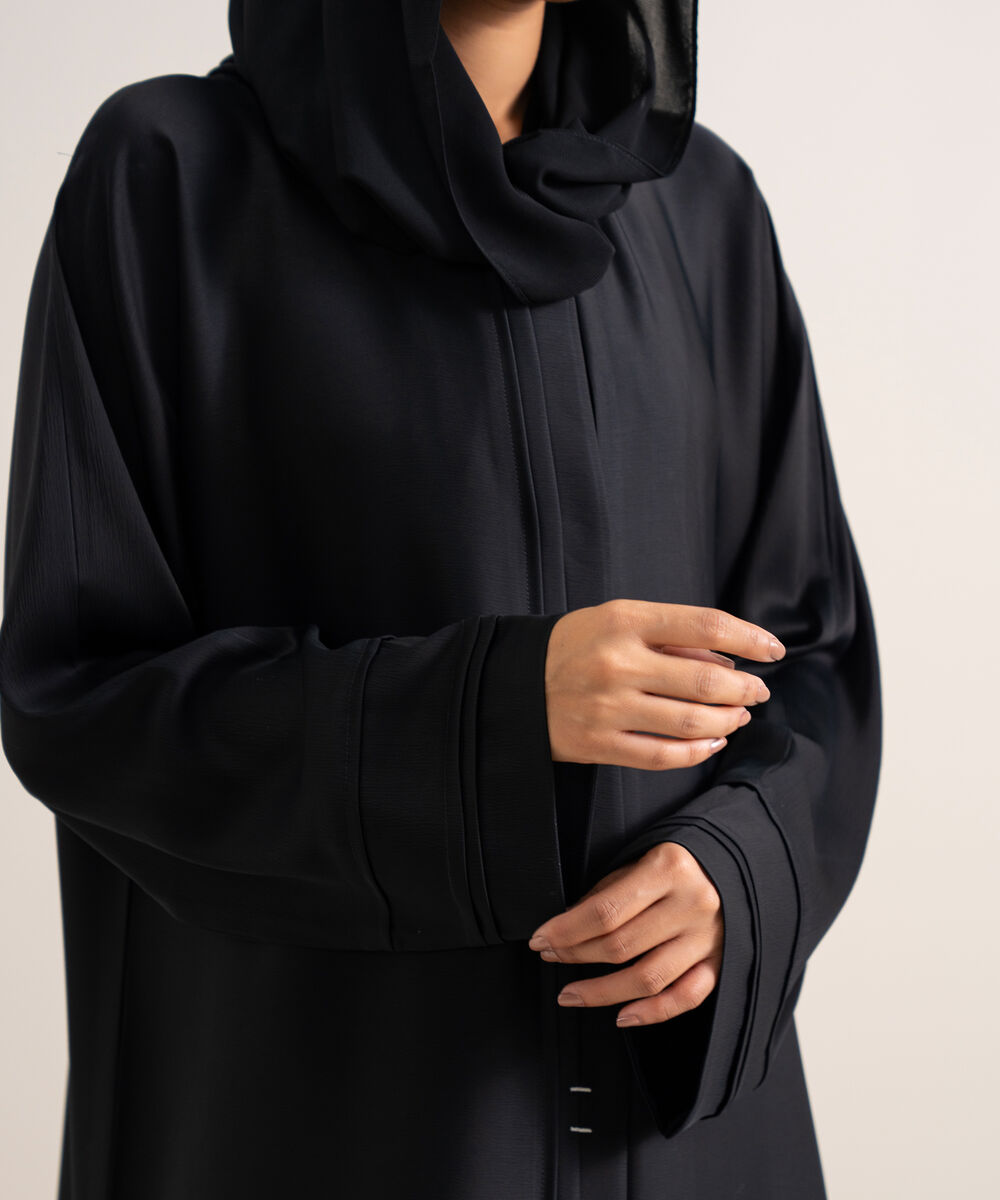 Women's Black Kimono Abbaya Set